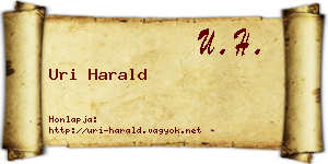 Uri Harald névjegykártya